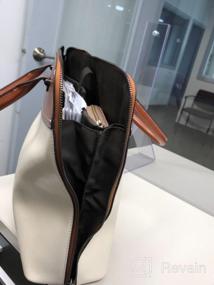 img 5 attached to Винтажный кожаный портфель для женщин — деловая сумка для ноутбука 15,6 дюймов от CLUCI