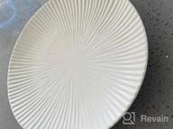 img 1 attached to Jusalpha Set Of 4 Japanese Style Porcelain Plates - Versatile Circular Serveware For Breakfast, Salad, And Steak Dinner - 8.8 Inches - Elegant White Finish (PL018) review by Chris Lujan