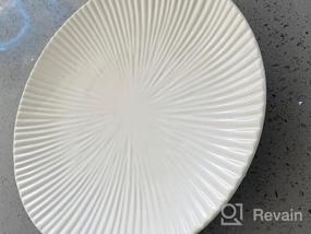 img 7 attached to Jusalpha Set Of 4 Japanese Style Porcelain Plates - Versatile Circular Serveware For Breakfast, Salad, And Steak Dinner - 8.8 Inches - Elegant White Finish (PL018)