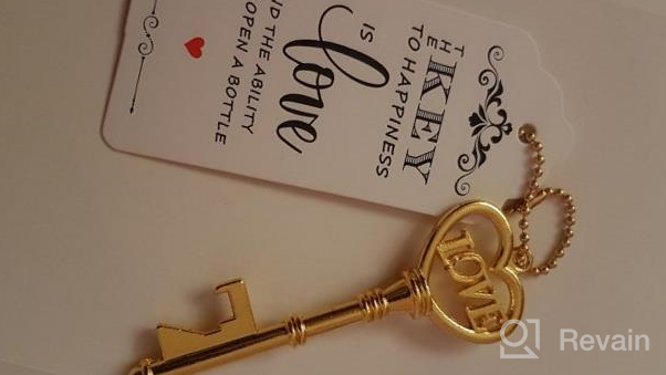 img 1 attached to Makhry 52Pcs Vintage Skeleton Key Bottle Opener With Love Heart Escort Thank You Tags And Keychain As Wedding Favor For Wedding Guest Wedding Decor (Rose Gold) review by Belkis Rivas