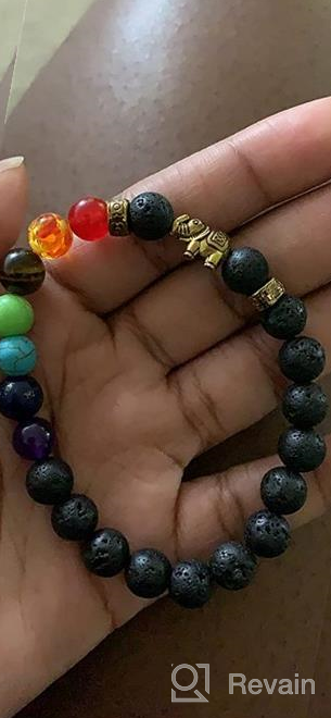 img 1 attached to 🧘 Chakra Bracelet - Elephants Gifts for Women and Men - Natural 8mm Lava Rock Bead Stress Relief Yoga Bracelet - Aromatherapy Essential Oil Diffuser Bracelet for Women, Girls review by Craig Kumar