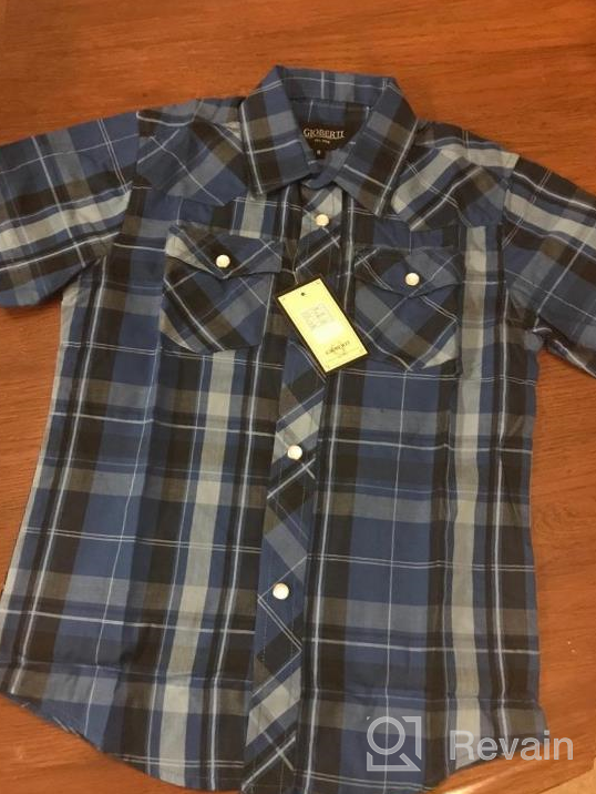 img 1 attached to Gioberti Boys Western Plaid Pearl Snap Short Sleeve Shirt: Stylish and Casual review by Shawn Schmidt