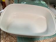 img 1 attached to CorningWare, Non-Stick 4 Quart QuickHeat Braiser With Lid, Lightweight, Ceramic Non-Stick Interior Coating For Even Heat Cooking, Perfect For Baking, Frying, Searing And More, French Navy review by Michelle Stewart