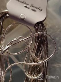 img 5 attached to Набор из 24 штук 16-дюймовых посеребренных ожерелий в виде змей (1,2 мм) с застежками-лобстерами-идеально подходит для изготовления ювелирных изделий своими руками