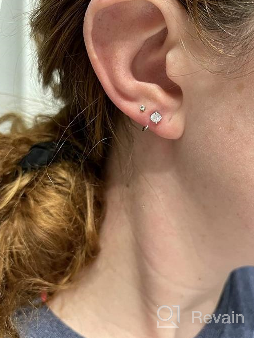 img 1 attached to 💫 Small Open Hoop Silver Earrings: Perfect for Cartilage Piercing and Women & Girls review by Danielle Davis