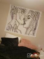 img 1 attached to Ruibo Women/Men Abstract Sketch Art Kiss Lovers Tapestry - Black & White Line Art Wall Hanging Beach Throw (RB-K-2) 59" X 51 review by Adam Webbie