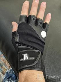 img 4 attached to Premium Leather Weight Lifting Gloves With Wrist Support - Supreme Protection For Pullups, Deadlifts & More!