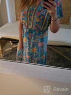 img 1 attached to TEMOFON Women's Summer Bohemian Casual Floral Print Maxi Dress with Short Sleeves, Sizes S-2XL review by Kevin Hauck