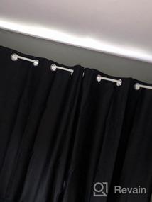 img 5 attached to Room Darkening Blackout Curtains Set With Tiebacks - Privacy Grommet Top Window Drapes For Bedroom And Living Room, 42 X 63 Inches, Greyish White, Pack Of 2 Panels