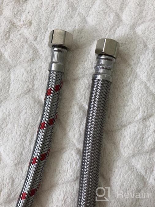 img 1 attached to Braided Stainless Steel Faucet Connector 3/8" Compression X 1/2" IP Female Thread (2 Pcs) - 32" Length review by Sean Florence