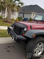img 1 attached to Enhance Your Jeep Wrangler JK with LEDKINGDOMUS Front Bumper - Rock Crawler Style, Built-in LED Lights, Winch Plate, D-Rings: Compatible with 07-18 Models review by Craig Walters