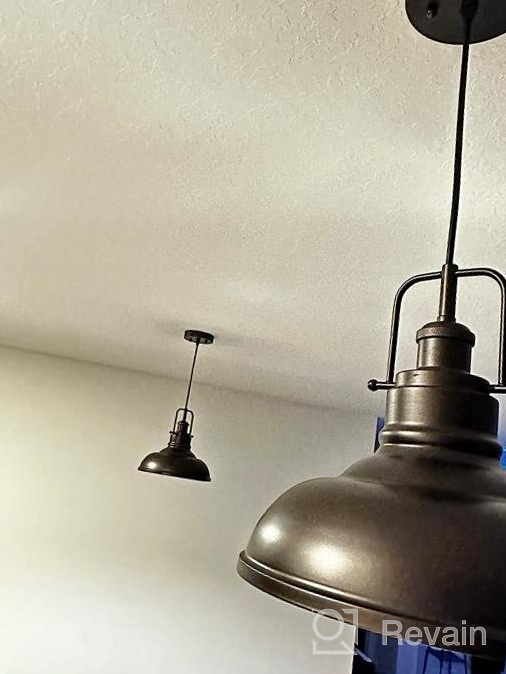 img 1 attached to Farmhouse Industrial Metal Dome Pendant Lights: 2-Pack 17.7 Inch Large Kitchen Lights With Oil Rubbed Bronze Finish, Perfect For Dining Room - Model 016-1M-2PK ORB review by Carl Estell