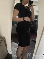 img 1 attached to Maternity Dress For Women: Short Sleeve Ruched Pregnancy Clothes By Smallshow review by Riley Skeet