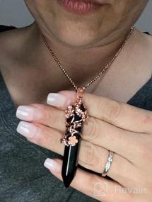 img 7 attached to Bivei Vintage Reiki Healing Crystal Ожерелье - Изысканная подвеска с шестигранной призмой Кварцевая точка с цветочным маятником - Потрясающее украшение для духовного исцеления
