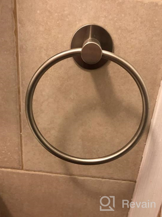img 1 attached to GERUIKE Adhesive Towel Ring: Self-Adhesive Stainless Steel Rustproof Wall Mounted Bathroom Towel Holder review by Josh Schweitzer