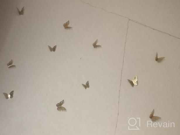 img 1 attached to 36Pcs Silver 3D Removable Butterfly Wall Decals Stickers For Bedroom Living Room Kids Room Birthday Party Decorations review by Marcus Hussain