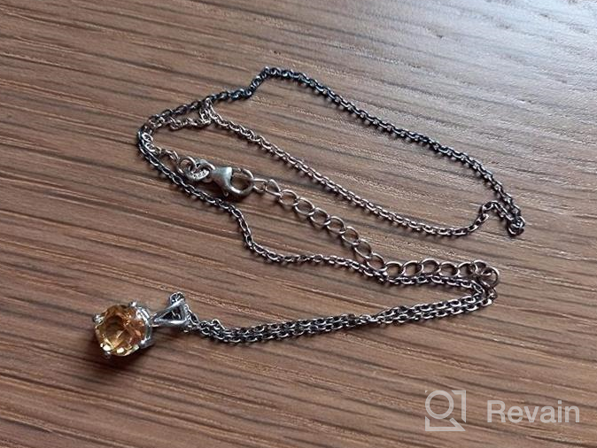 img 1 attached to 💎 Stunning YoTreasure Citrine Solitaire Pendant: Brilliant 8mm 925 Sterling Silver Design with Chain review by Sabryna Wickings