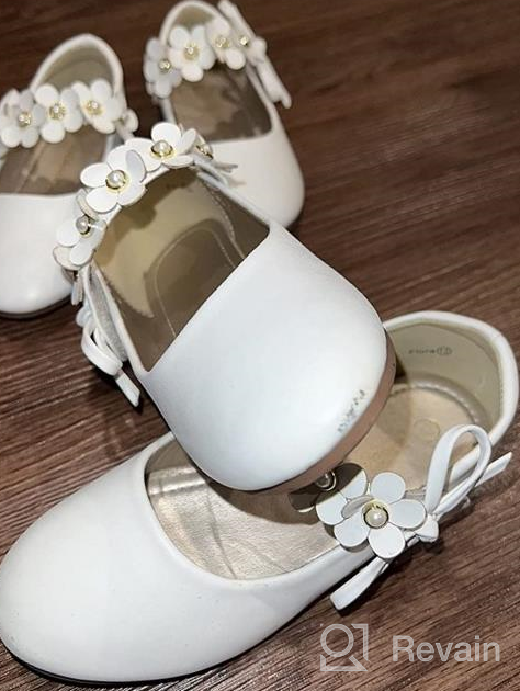 img 1 attached to 👞 PANDANINJIA Toddler Little Pearls Glitter Girls' Shoes: Stylish Flats for Your Little Ones review by Phillip Samuel