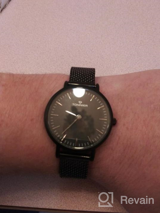 img 1 attached to Trendy Tonnier Women'S Quartz Mesh Watch With Slim Stainless Steel Strap And Elegant Box Packaging review by Mary Jones
