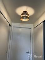 img 1 attached to Stylish And Functional: 2-Light Metal And Light Wood Flush Mount Ceiling Light For Hallway, Kitchen, And Porch review by Dean Partybus