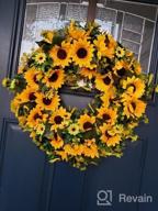 img 1 attached to Handcrafted Celebration Door Wreath With Sunflowers, Wildflowers, And Greenery - Perfect For Summer And Fall Decor review by Justin Vasquez