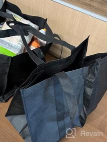 img 8 attached to Станьте мудрее с 10 пакетами многоразовых сумок для покупок — большие складные сумки с длинными ручками разных цветов