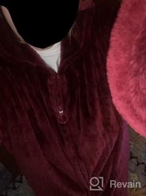 img 5 attached to Женские фланелевые флисовые халаты: длинный банный халат на молнии с капюшоном для зимы, теплый домашний халат, ночная рубашка, одежда для сна, пижамы