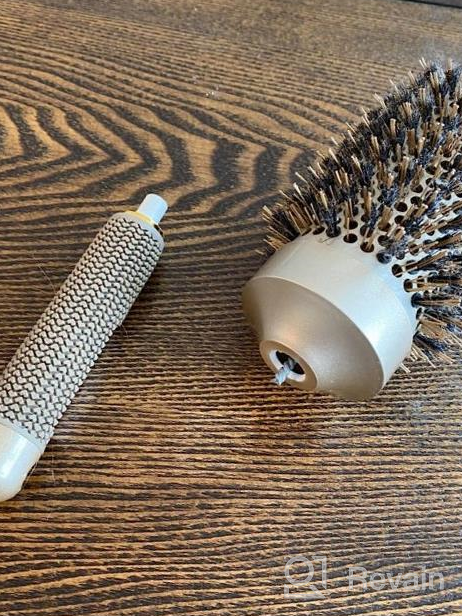 img 1 attached to Round Brush SUPRENT Round Brush With Natural Boar Bristles,Nano Thermic Ceramic Coating & Ionic Roller Hairbrush For Blow Drying, Curling&Straightening, Volume&Shine (3.3" & Barrel 2") review by Erick Roby