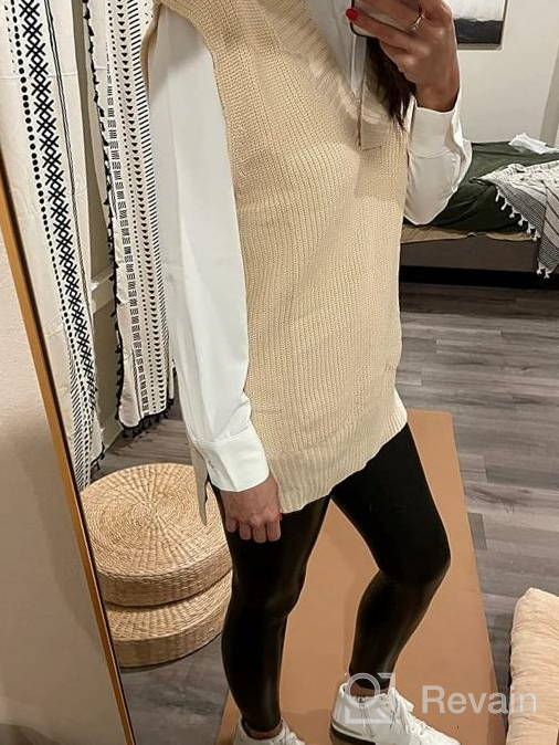 img 1 attached to 🧥 Stylish and Cozy: Viottiset Women's Oversized V Neck Sweater Vest – Perfect Sleeveless Pullover for a Trendy Tunic Look review by Juan Russell