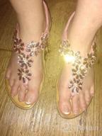 img 1 attached to Women'S Rhinestone T-Strap Buckle Sandals With Bohemian Pearl And Crystal Accents review by Everette Jean