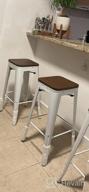картинка 1 прикреплена к отзыву Mecor 30'' Metal Bar Stools Set Of 4 With Removable Backrest And Wood Seat, Light Blue Dining Chairs For Kitchen Counter Height от Alisa Romero
