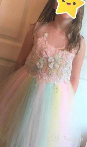 img 1 attached to 🌈 Meiqiduo 2-14T Rainbow Flower Girls Dress with Tulle, 3D Embroidery, Ideal for Princess Party, Birthday, and Formal Occasions review by Steven Lewis