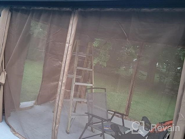 img 1 attached to 🏖️ YOLENY 10' X 13' Hardtop Gazebo: Durable Steel Roofed Outdoor Gazebos with Netting and Curtains - Ideal for Garden, Patio, Lawns, and Parties review by Jerry Mills