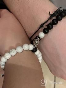 img 5 attached to Matte Agate Mutual Attraction Bracelets For Couples - Set Of Adjustable Jewelry With Vows Of Eternal Love Charms - Ideal Gifts For Men And Women By KINGSIN