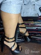 img 1 attached to IDIFU Women'S Charcy Crisscross Strappy Platform Heeled Sandals With High Chunky Heels And Peep Toe For Party And Events (IN5) review by Dustin Ramsey