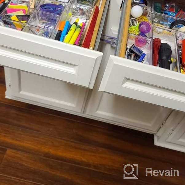 img 1 attached to 25-Piece Clear Plastic Drawer Organizers: Non-Slip Trays For Makeup, Jewelry, Office & More! review by Shawn Mortensen