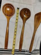 img 1 attached to Set Of 2 Handmade 14In Wooden Slotted & Ladle Spoons - Best Wood Cooking Utensils For Soup, Serving & More! review by Brian Shakey
