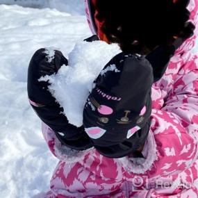 img 5 attached to Лучшие 2 пары водонепроницаемых детских лыжных перчаток: варежки для малышей для мальчиков и девочек.