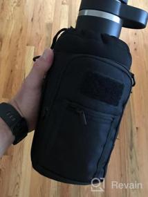 img 5 attached to 🧳 YISIBO Water Bottle Holder: Adjustable Shoulder/Hand Strap, 2 Pockets - Ideal for Walking, Hiking, Travel, Camping