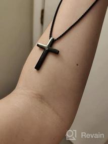 img 6 attached to Stainless Steel Religious Cross Necklace with Bible Verse Pendant and 22' Chain - Faith Jewelry by KouGeMou