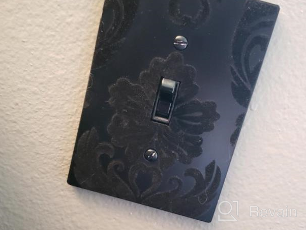 img 1 attached to Upgrade Your Home With The Stylish Amerelle Damask Double Rocker Wallplate In Black review by Dhoal Black