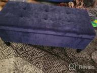 img 1 attached to Button Tufted Teal Fabric Storage Ottoman Bench - Multi-Purpose Footrest, Toy Chest And Room Organizer In CadetBlue review by Pushkraj Love
