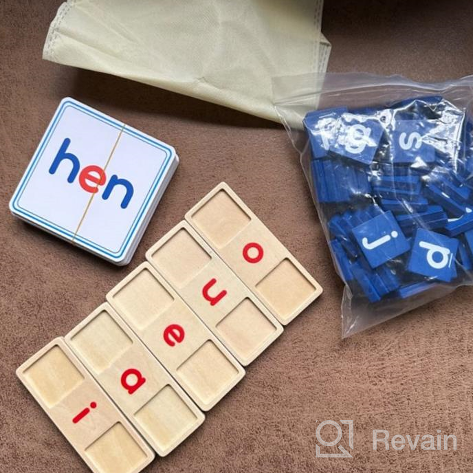 img 1 attached to Wooden Short Vowel Reading Letters Spelling Toy For 3-5 Year Old Boys And Girls - 50 Double-Sided Flash Cards, Educational Preschool Kindergarden Learning Activities review by Faliere Jorge