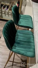 img 7 attached to 24-дюймовый зеленый бархатный барный стул, набор из 2 посадочных мест для кухонного счетчика
