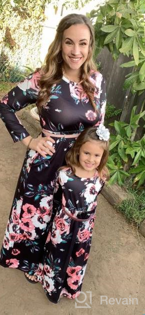 img 1 attached to Stylish Mommy and Me Matching Maxi Dresses with Boho Floral Print and Convenient Pockets from Qin.Orianna review by Michelle Pierce