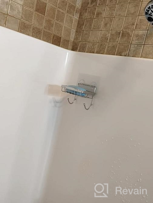 img 1 attached to Rustproof Stainless Steel Wall Mounted Soap Dish & Sponge Holder - Adhesive No Drilling Installation review by Jason Peterson