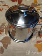 img 1 attached to Stainless Steel Bacon Grease Container With Strainer - 1.3 L / 44 Oz Capacity With Lid And Tray For Easy Cooking Fat And Grease Storage review by Deborah Nystrom