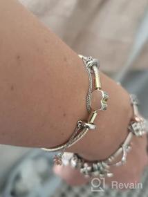 img 8 attached to Sterling Silver Yellow Gold Snake Chain Bracelet for Pandora Charms 🐍 - LONAGO Jewelry Moments, Fits Any Charm, Perfect Gift for Women and Girls