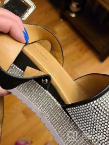 img 7 attached to Sparkling Crystal Platform Sandal With Ankle Strap For Women: Aquapillar Rhinestone Glitter Flatform