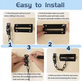 img 1 attached to 2 Pack Stainless Steel Door Chain Lock Latch - 12 Screws Included For Home Security And Child Proofing, Premium Thickened Interior Door Lock With Additional Privacy Protection.